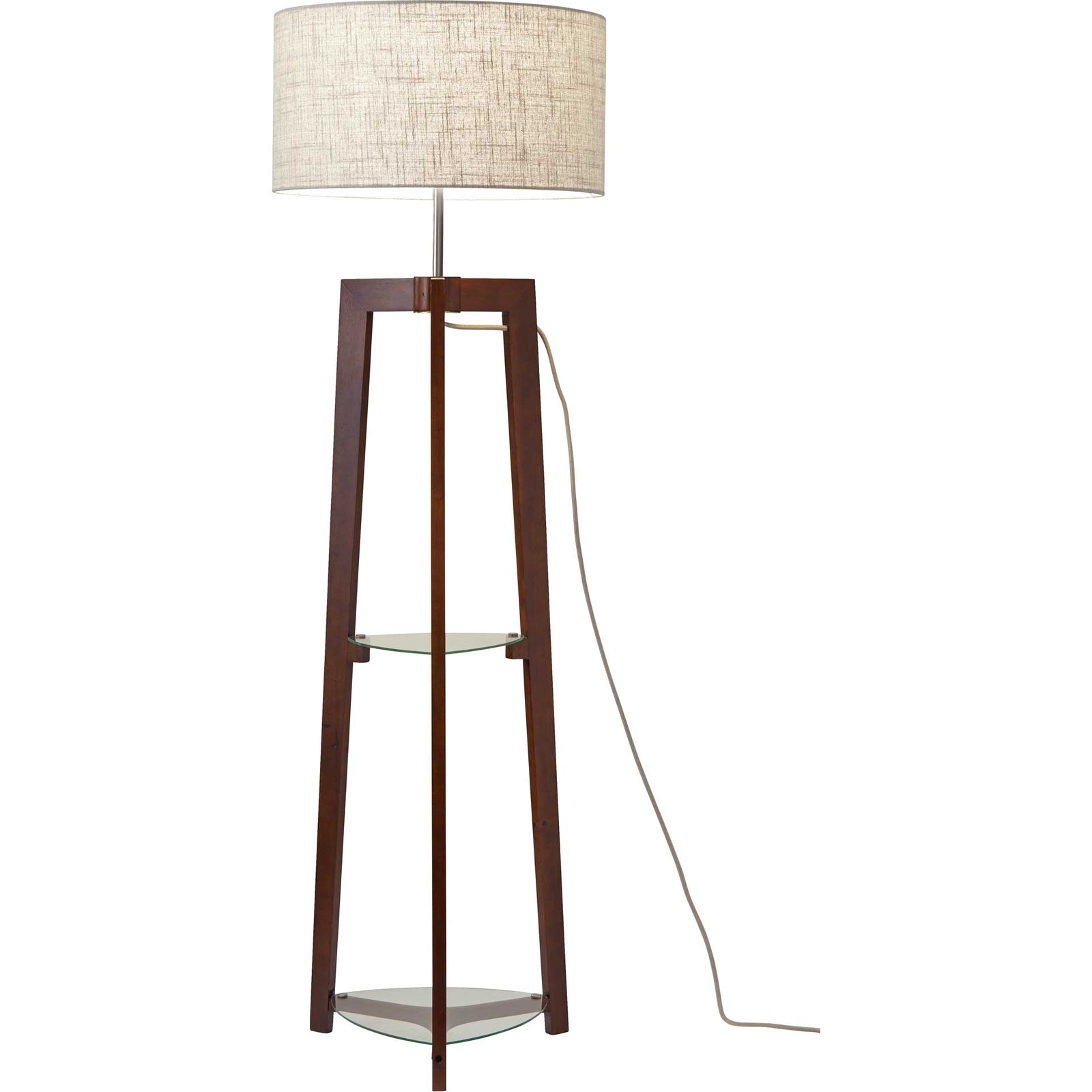 Herblay Shelf Floor Lamp Walnut