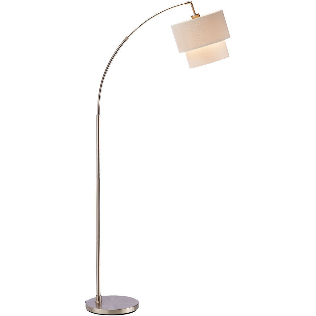 Glimmer Arc Lamp Brushed Steel