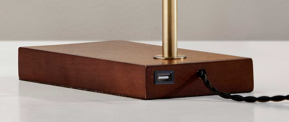 Bagneux LED Desk Lamp Walnut/Brass