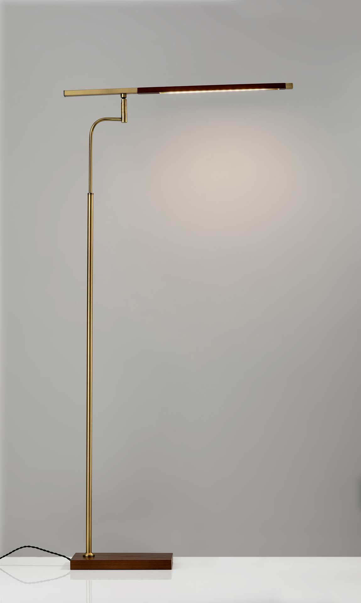 Bagneux LED Floor Lamp Walnut/Brass