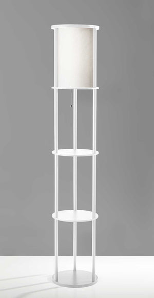 Stavanger Round Shelf Floor Lamp White