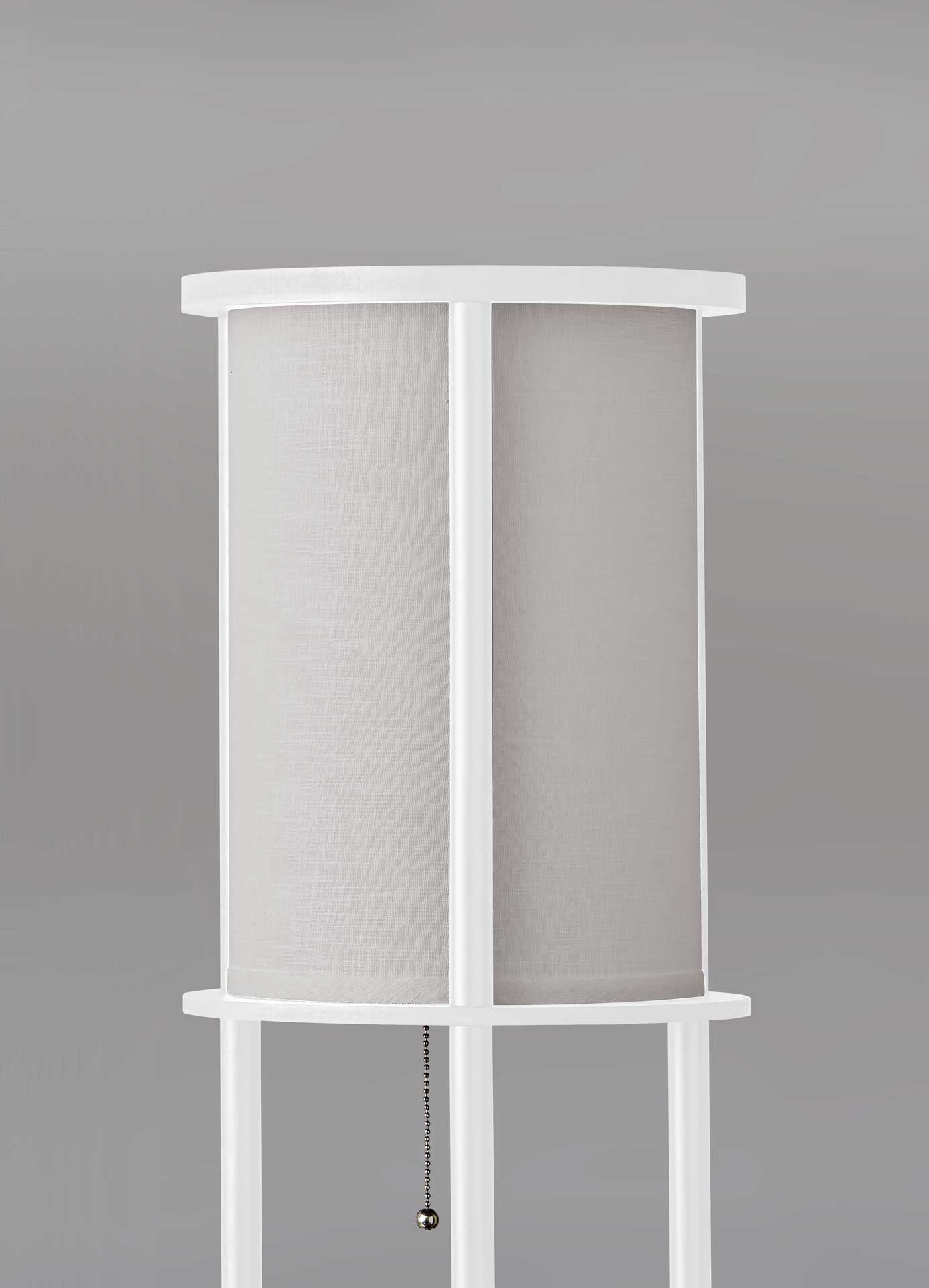 Stavanger Round Shelf Floor Lamp White