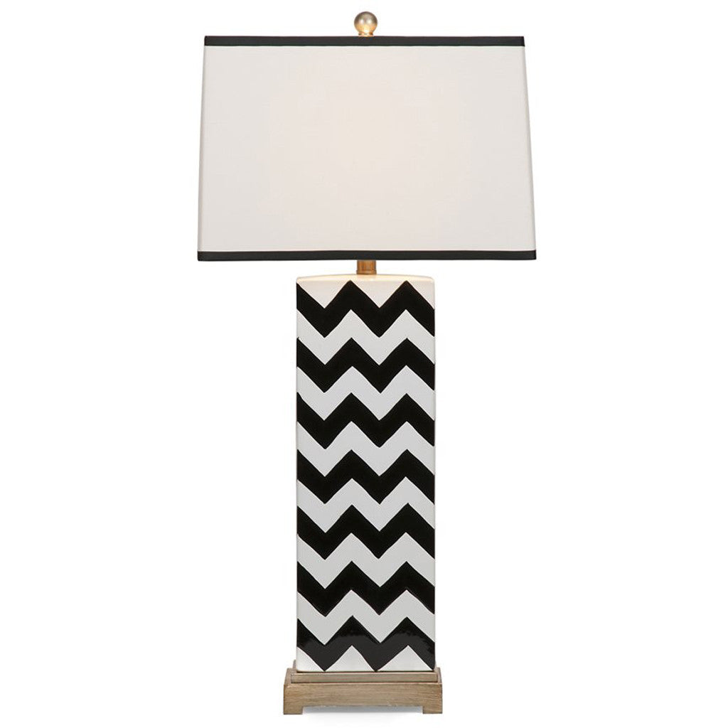 Coffey Black Chevron Lamp