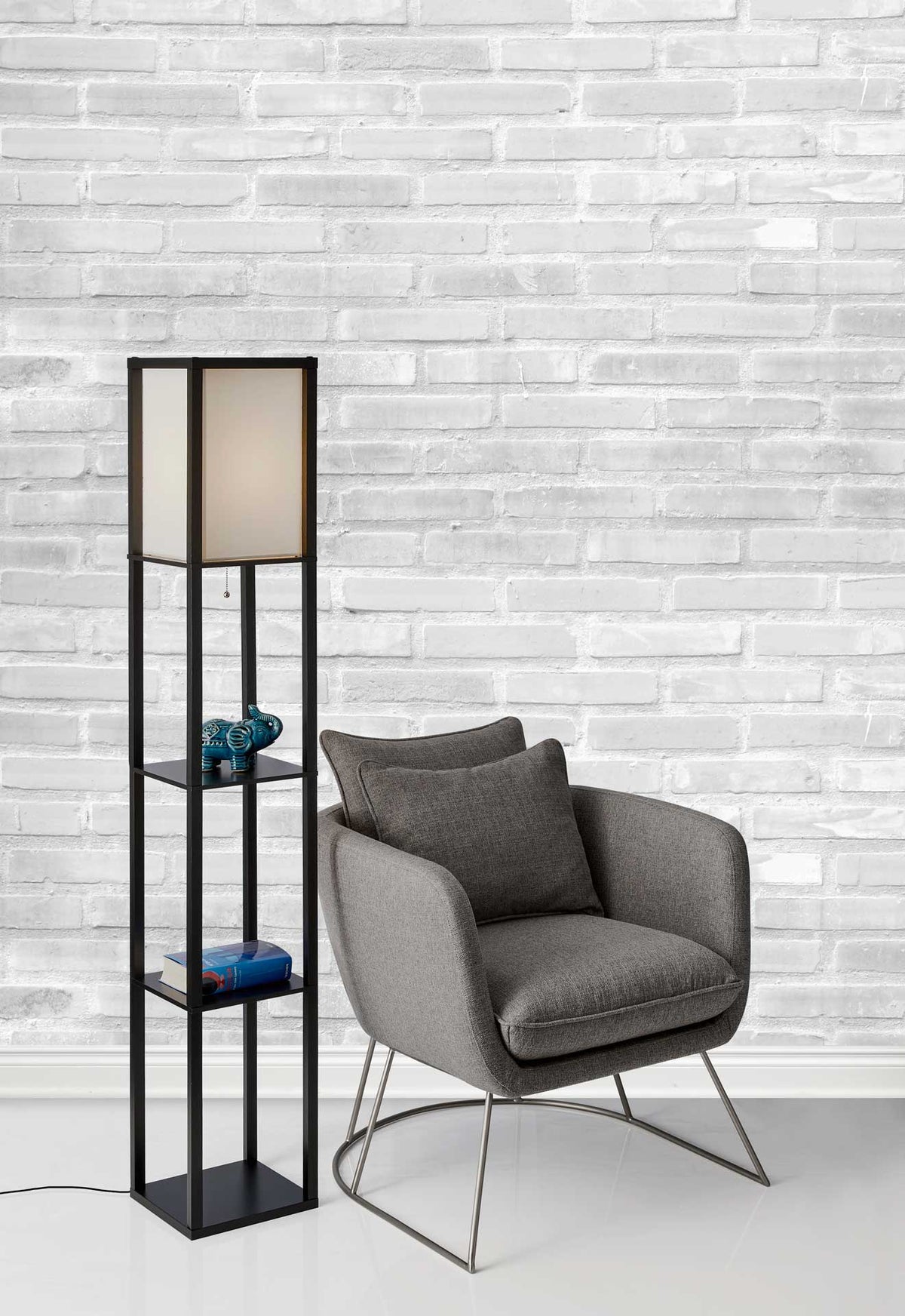 William Shelf Floor Lamp Black