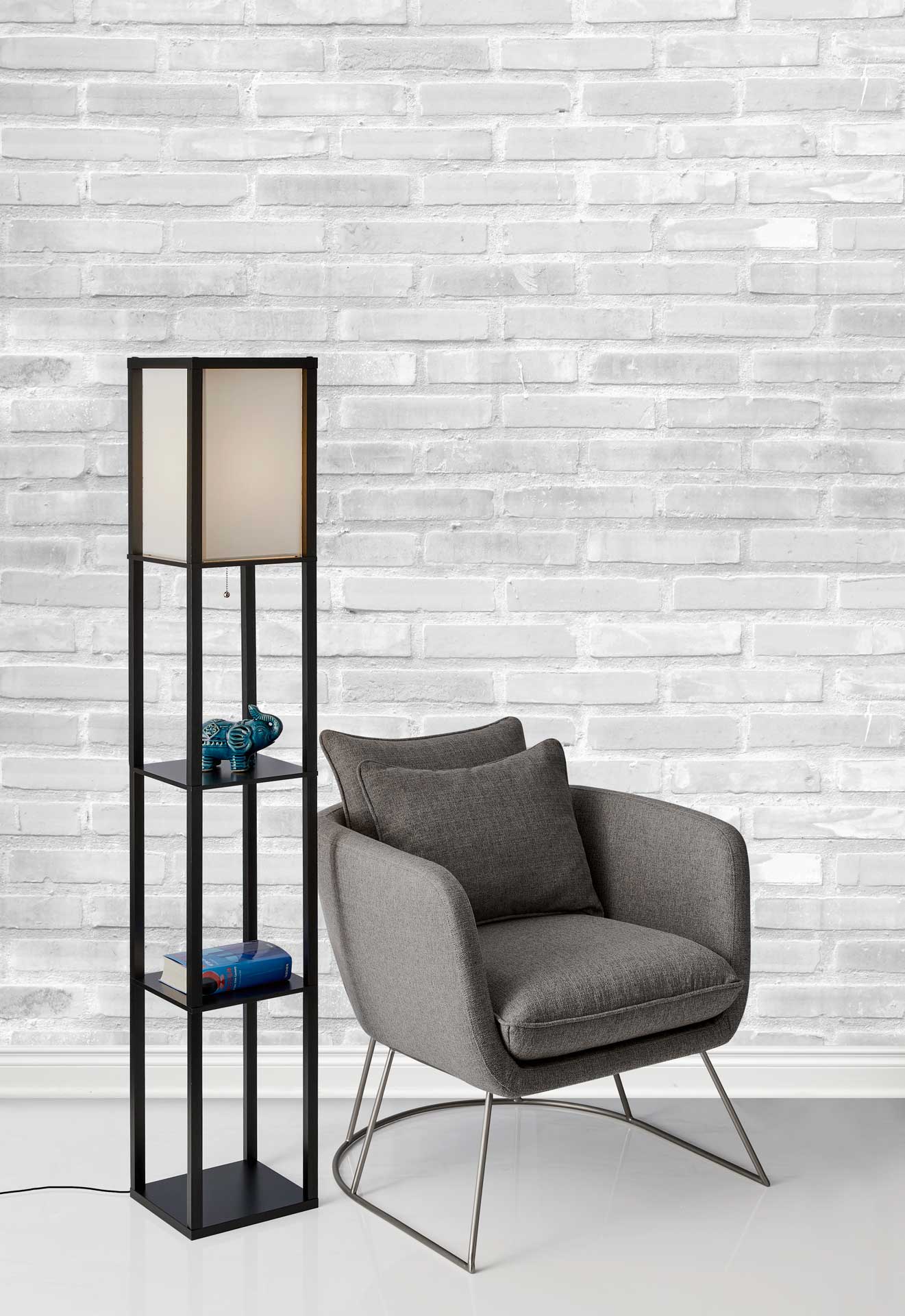 William Shelf Floor Lamp Black