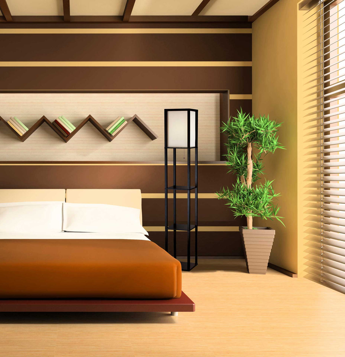 William Shelf Floor Lamp Black