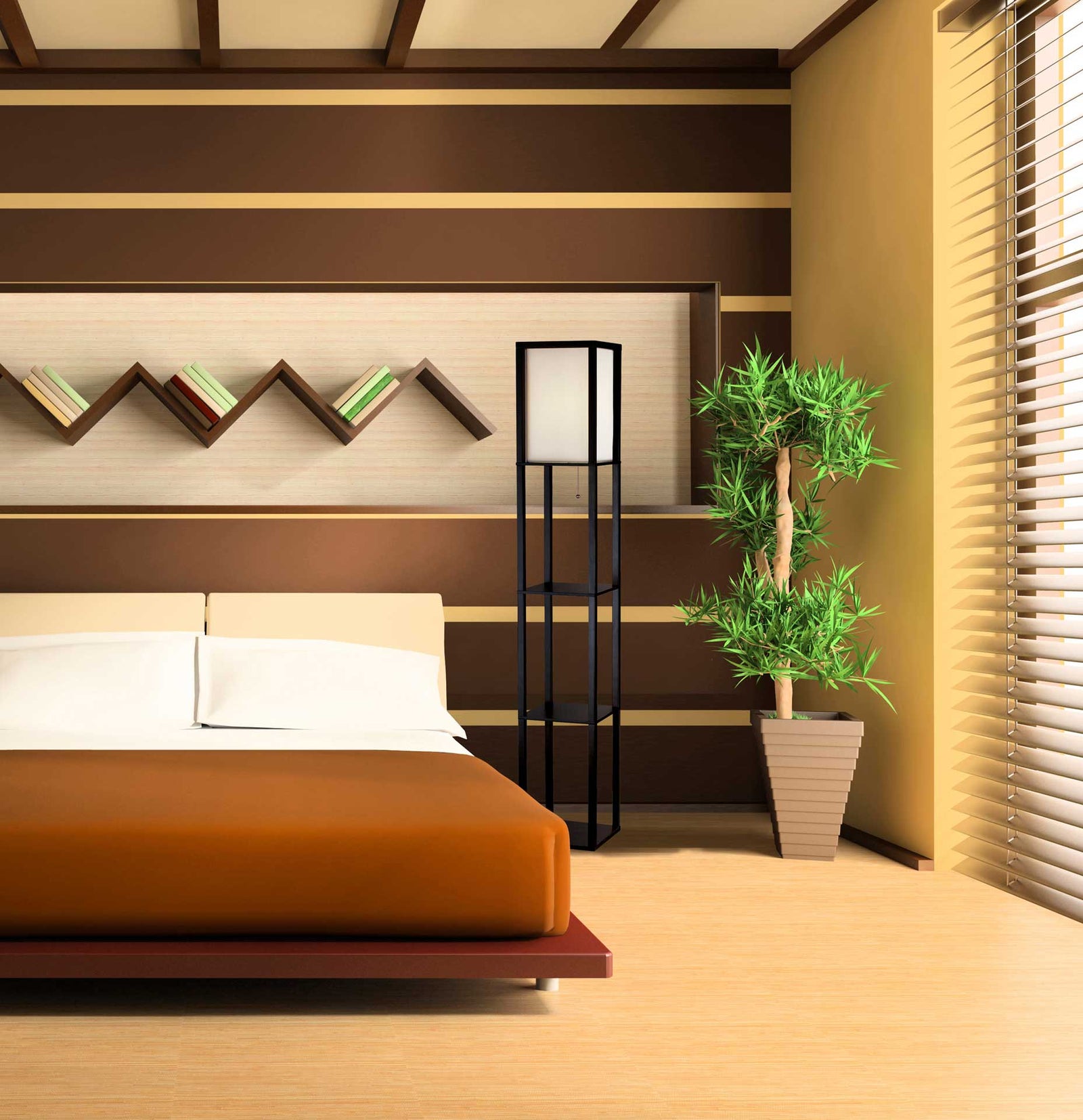 William Shelf Floor Lamp Black