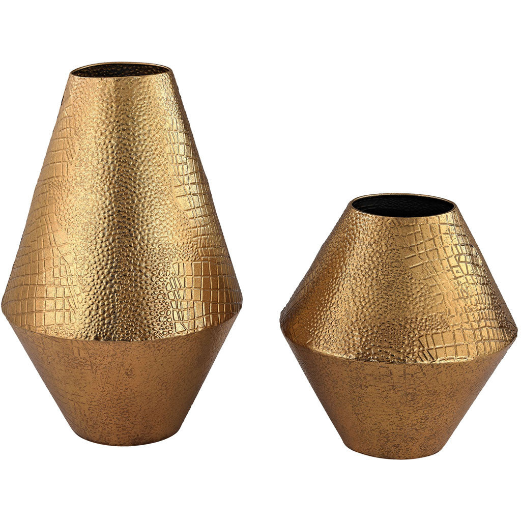Dunlop Alligator Embossed Cone Vases (Set of 2)