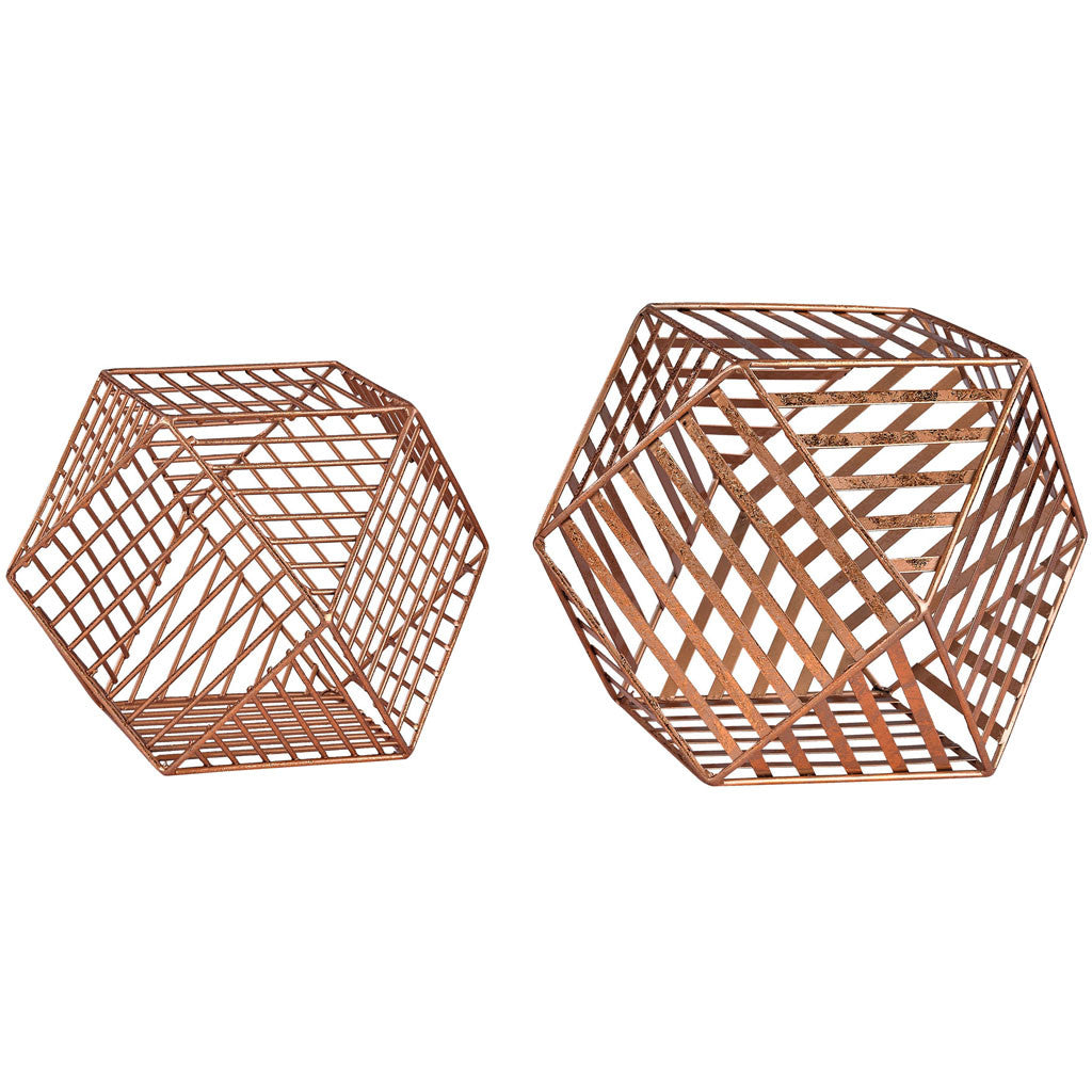 Roshal Copper Wire Dodecahedron (Set of 2)