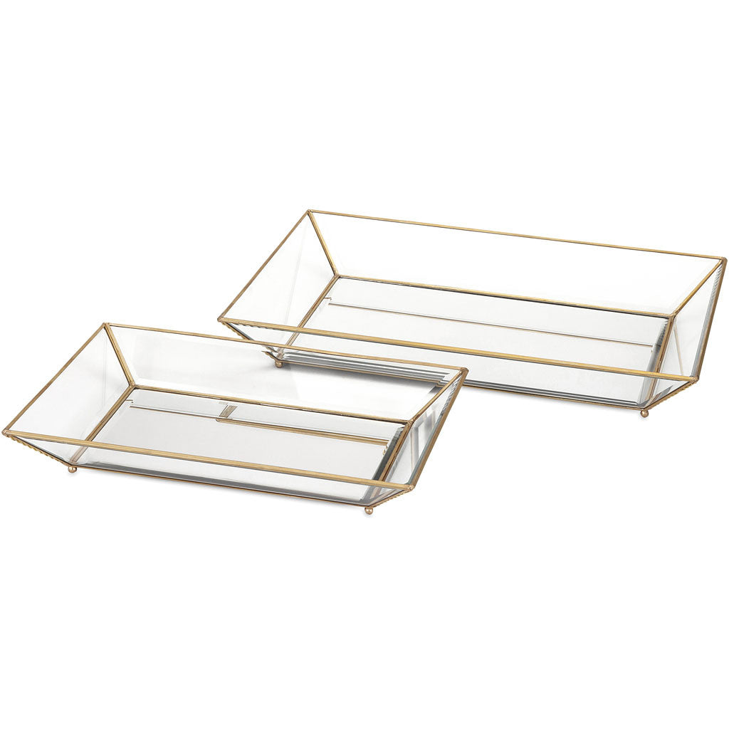 Mason Decorative Glass Trays (Set of 2)
