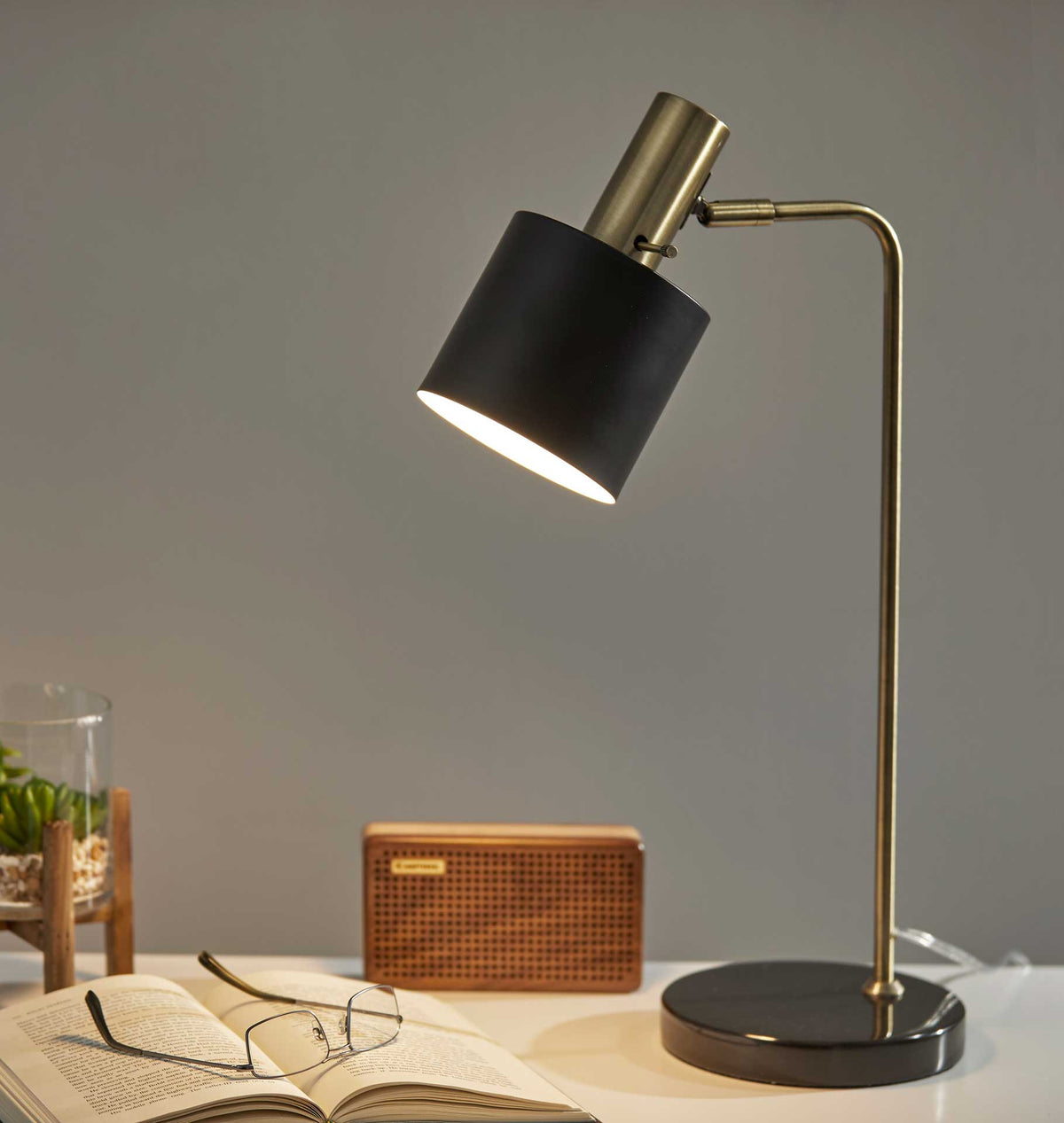Epinal Desk Lamp Antique Brass/Black