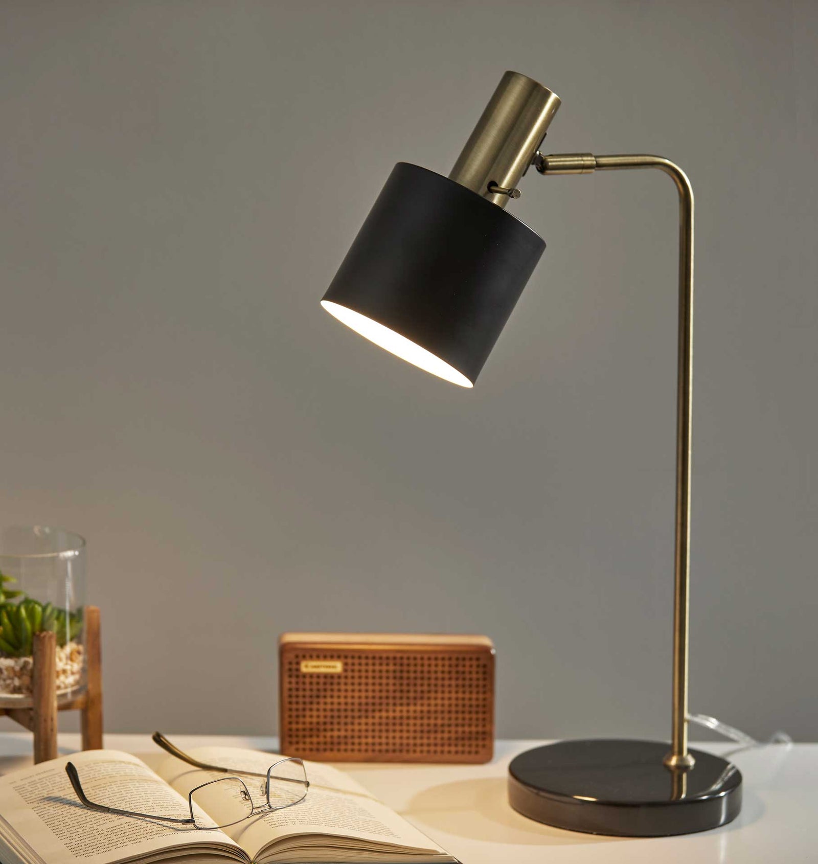 Epinal Desk Lamp Antique Brass/Black