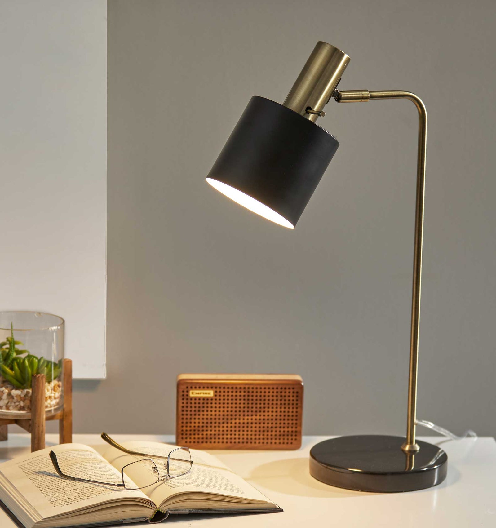 Epinal Desk Lamp Antique Brass/Black