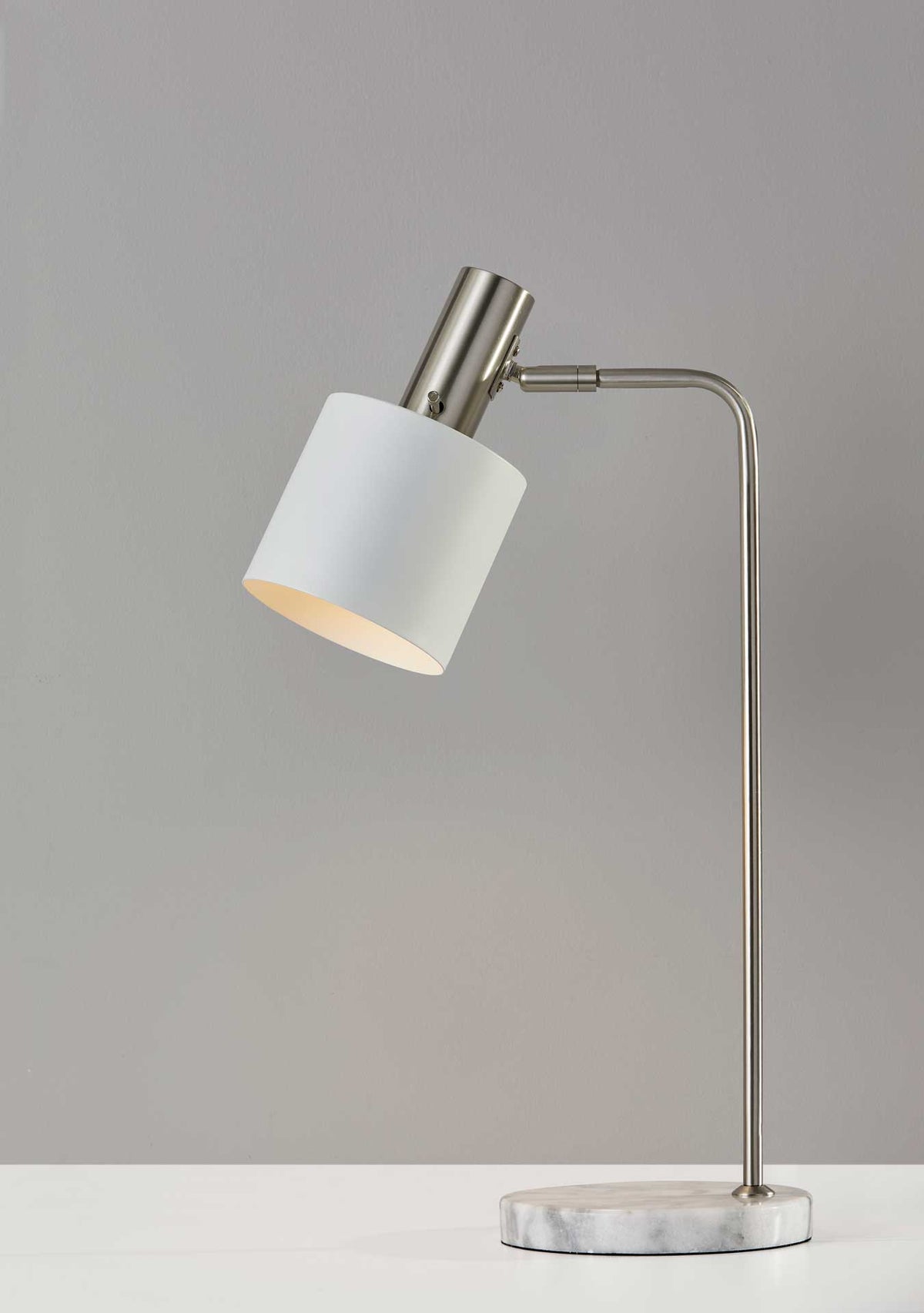 Epinal Desk Lamp Brushed Steel/White