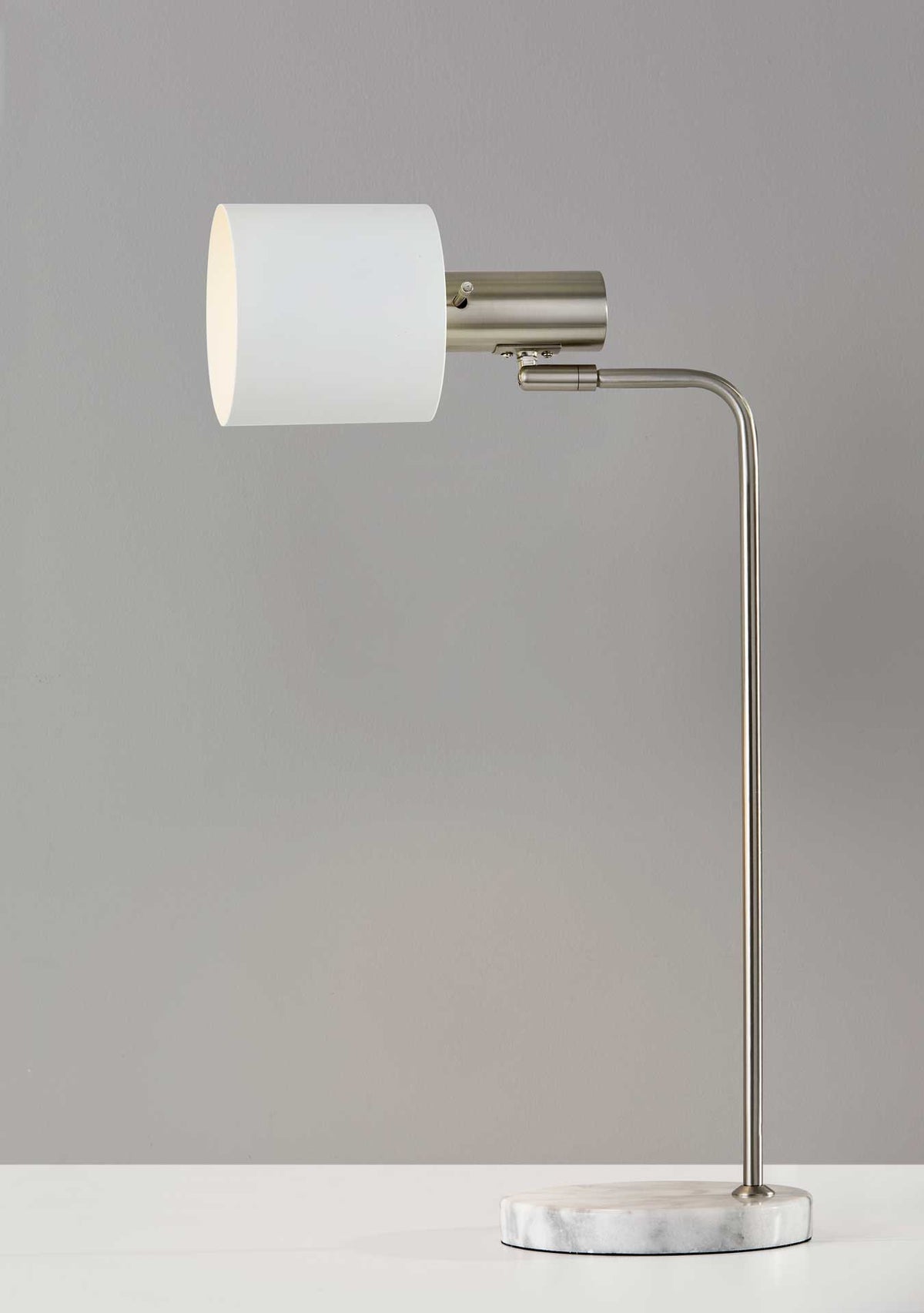 Epinal Desk Lamp Brushed Steel/White