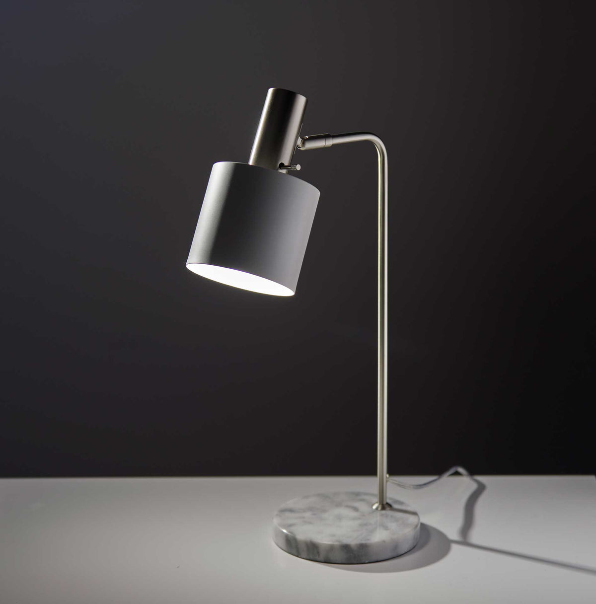 Epinal Desk Lamp Brushed Steel/White