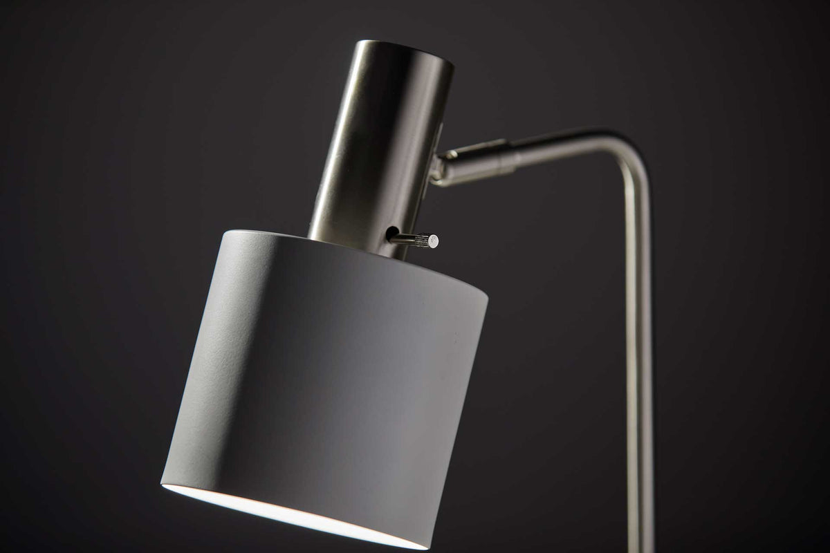 Epinal Desk Lamp Brushed Steel/White