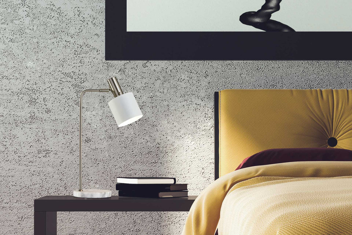 Epinal Desk Lamp Brushed Steel/White