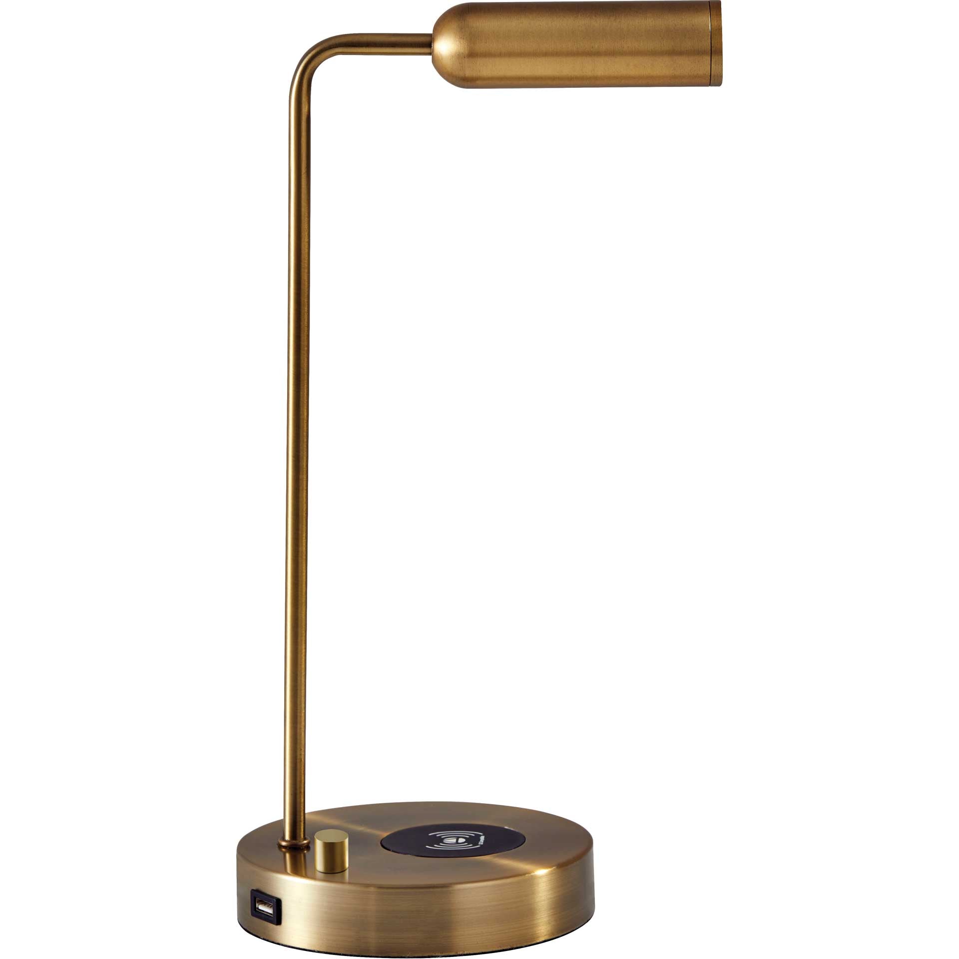 Kane Wireless Charge Desk Lamp Brass