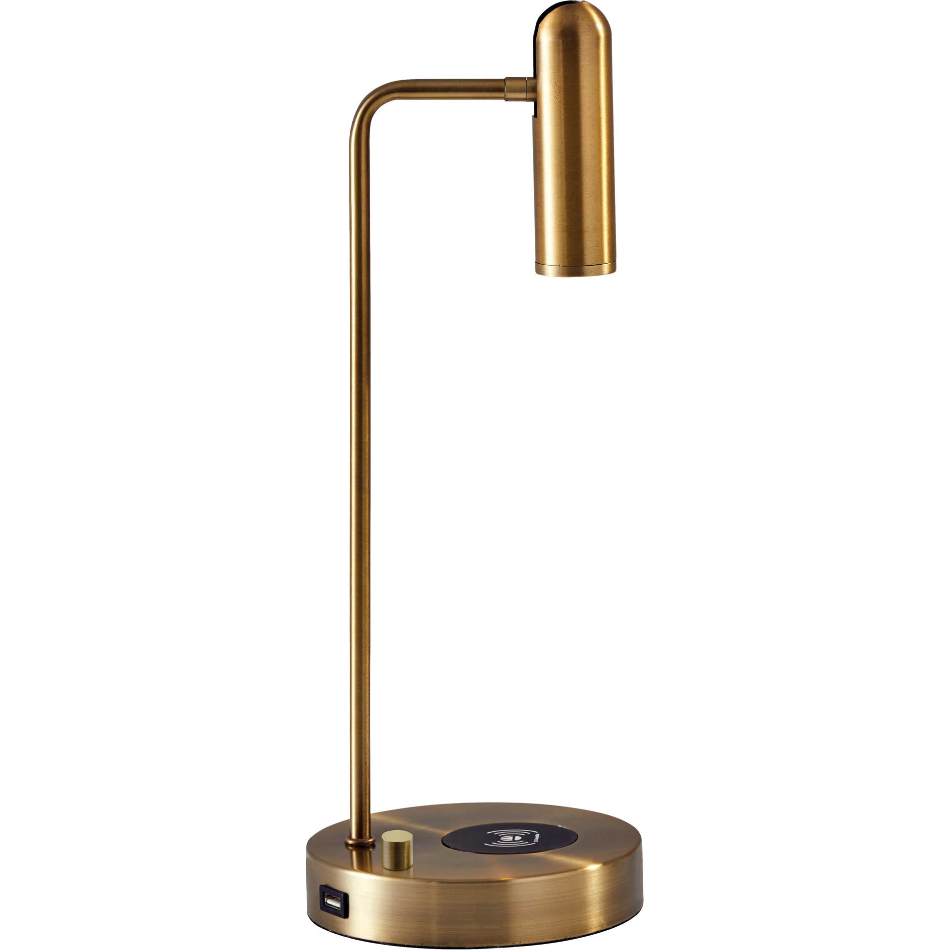 Kane Wireless Charge Desk Lamp Brass