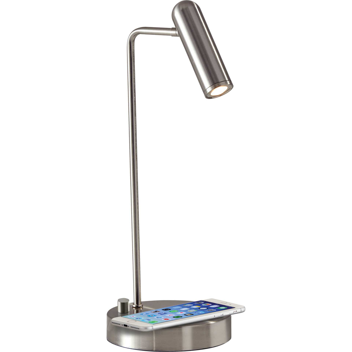 Kane Wireless Charge Desk Lamp Brushed Steel
