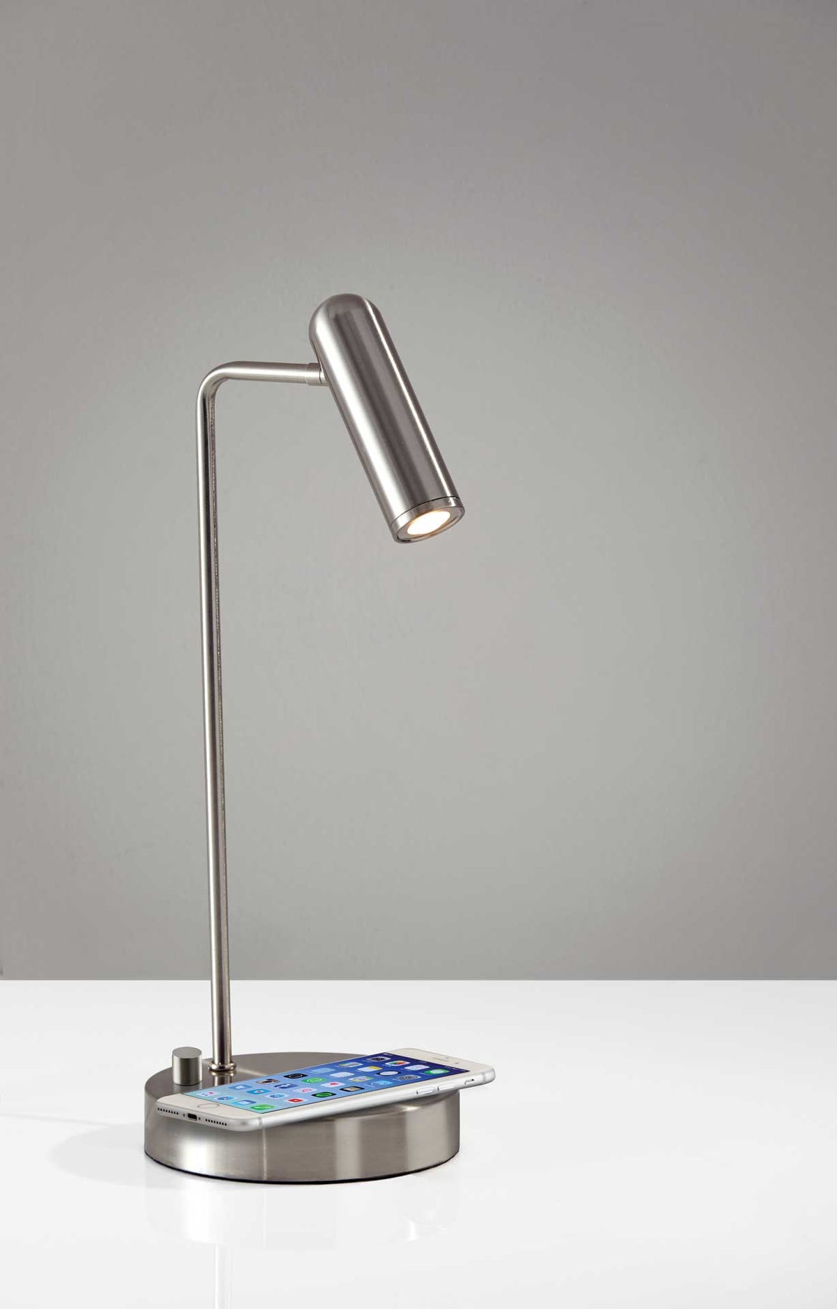 Kane Wireless Charge Desk Lamp Brushed Steel
