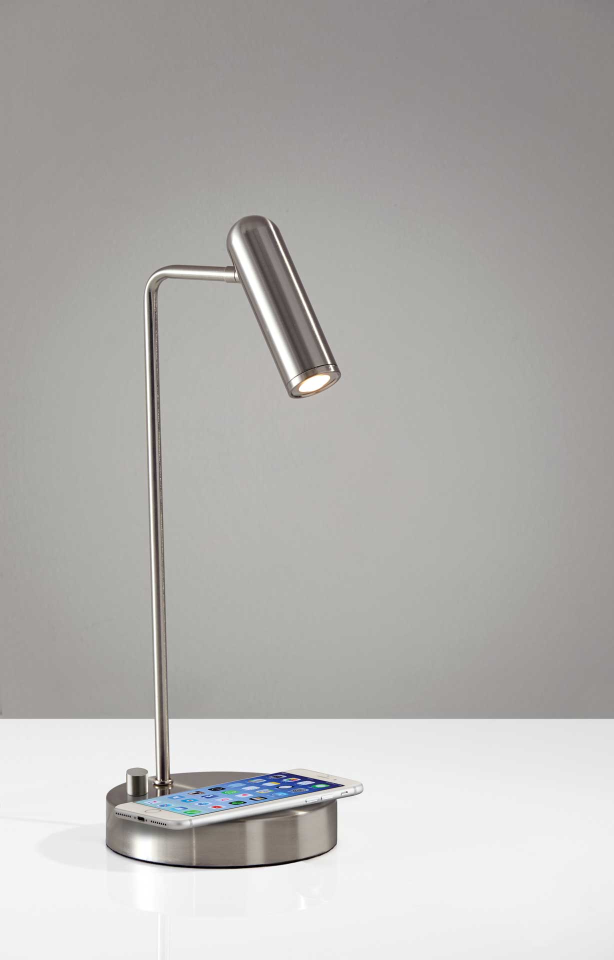 Kane Wireless Charge Desk Lamp Brushed Steel