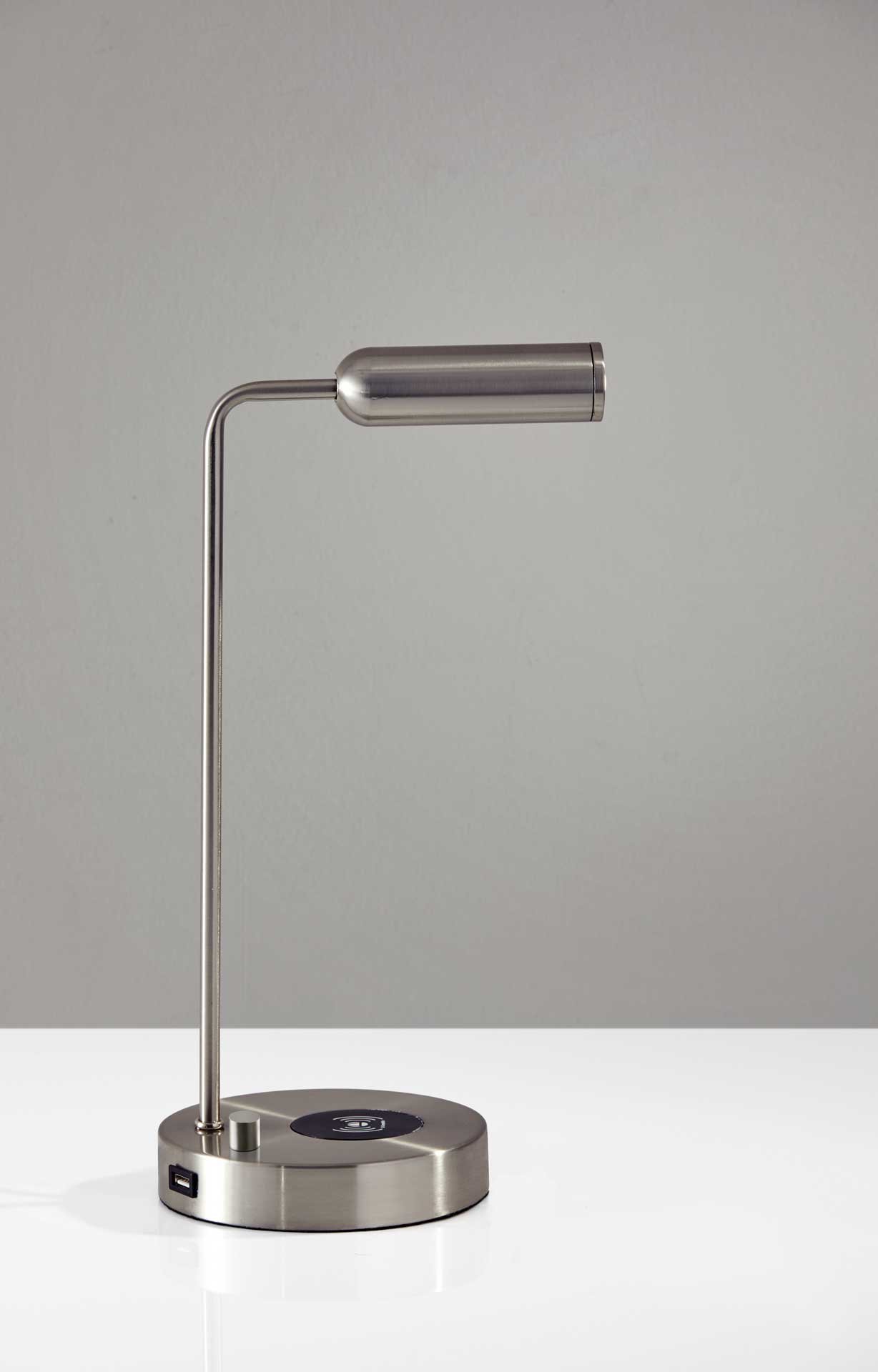 Kane Wireless Charge Desk Lamp Brushed Steel