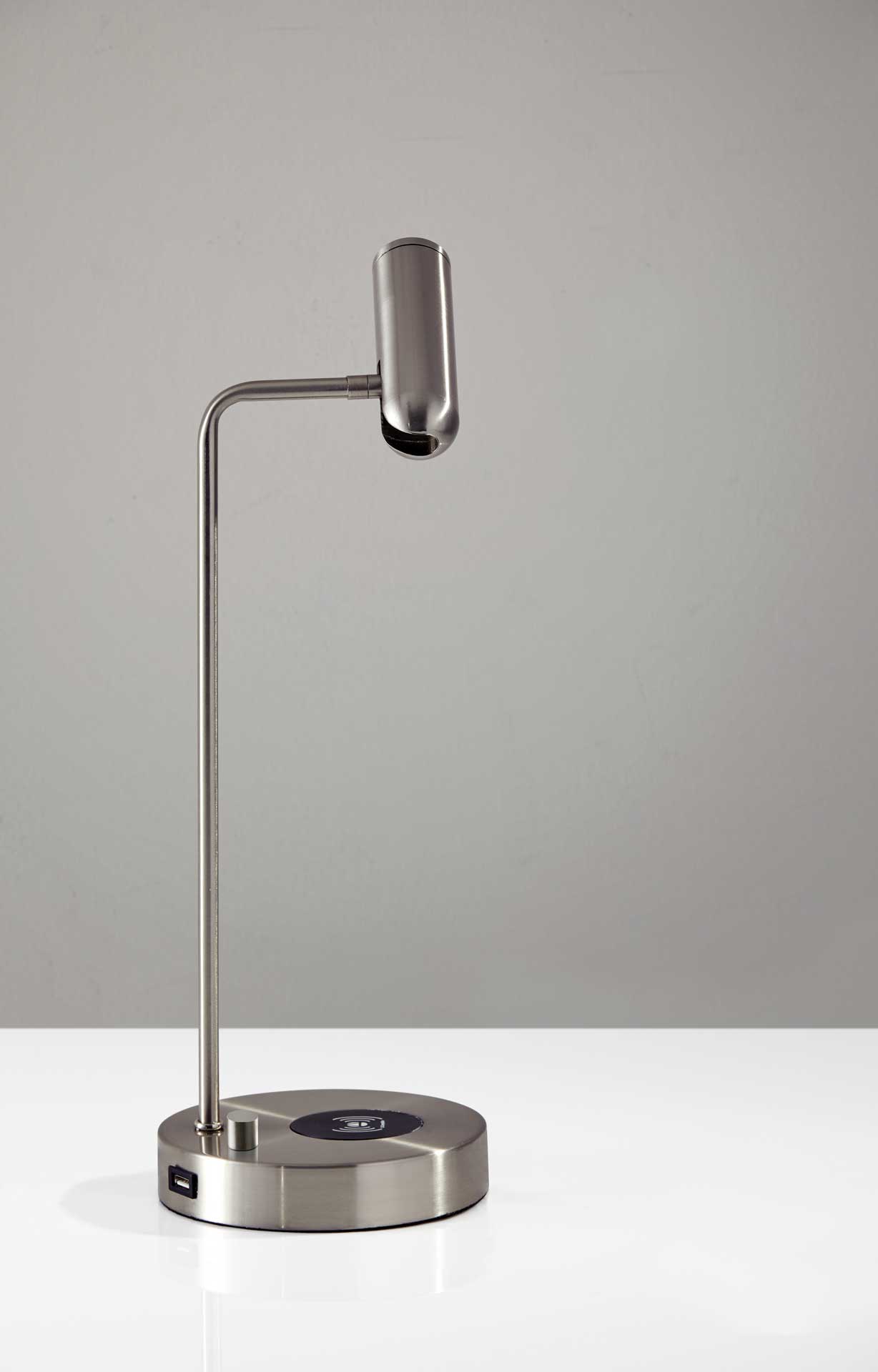 Kane Wireless Charge Desk Lamp Brushed Steel