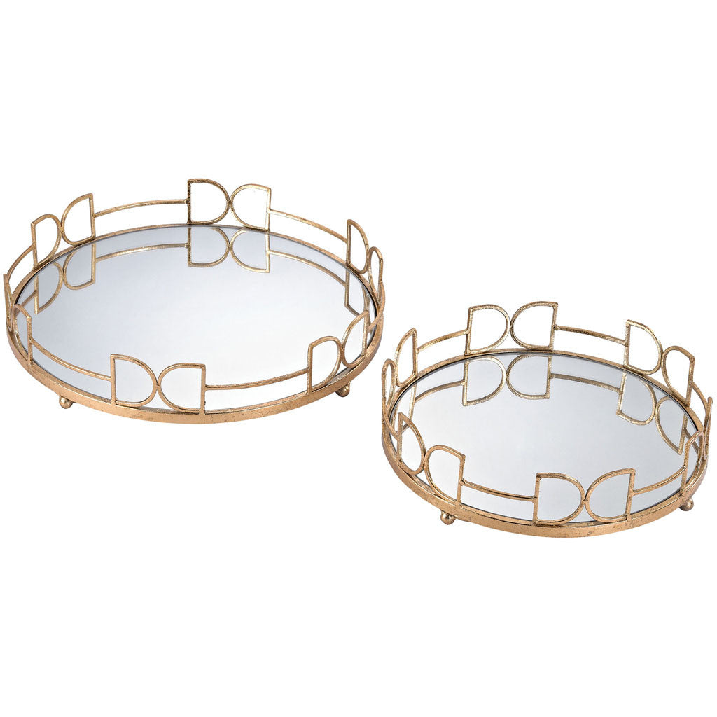 Schiff Mirrored Trays (Set of 2) - Froy.com