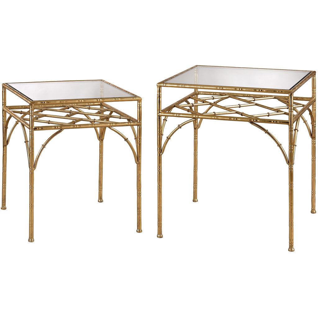 Eastman Gilded Bamboo Shelf Table (Set of 2)