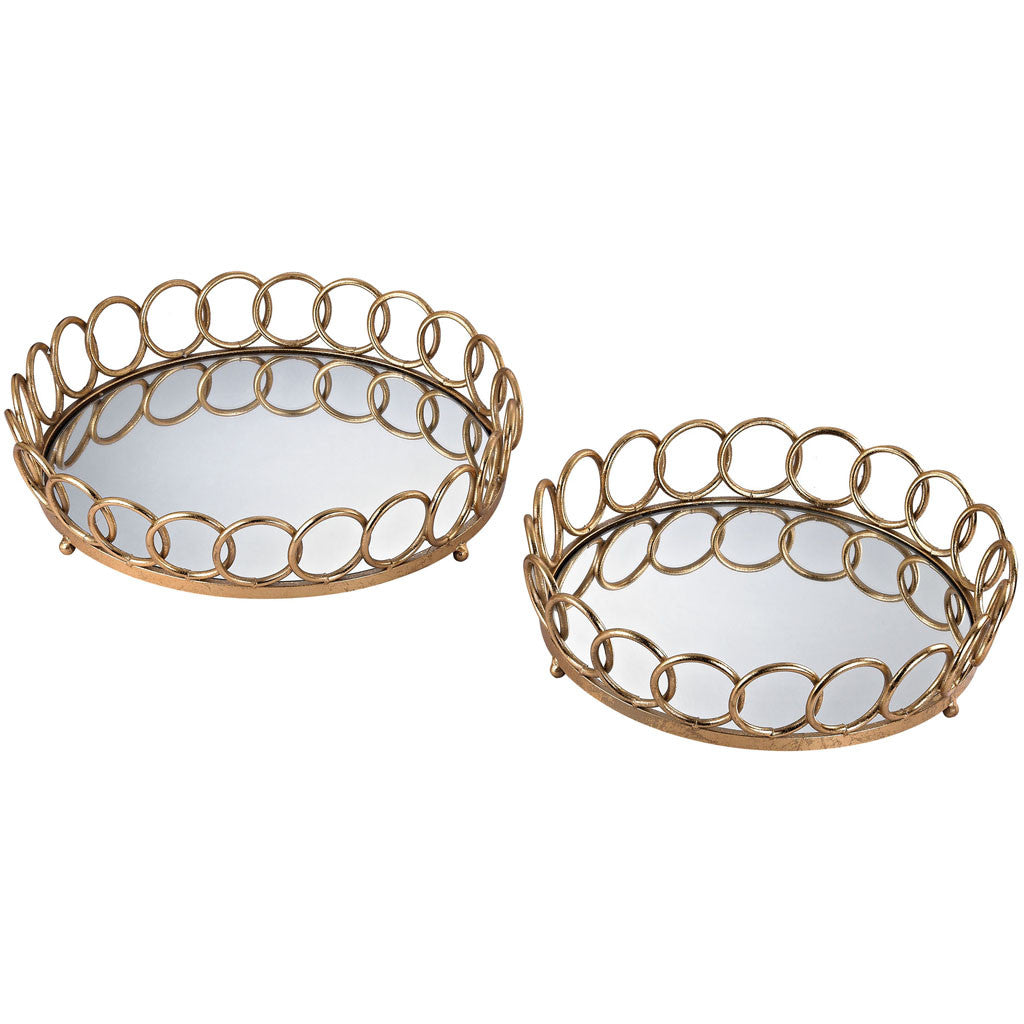 Eastman Loop Mirrored Trays (Set of 2)