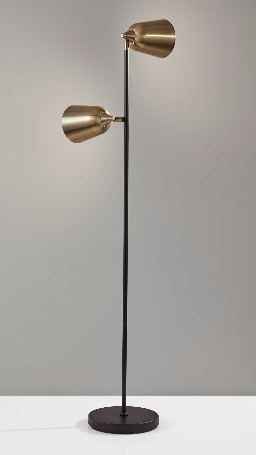 Macon Floor Lamp Black/Antique Brass