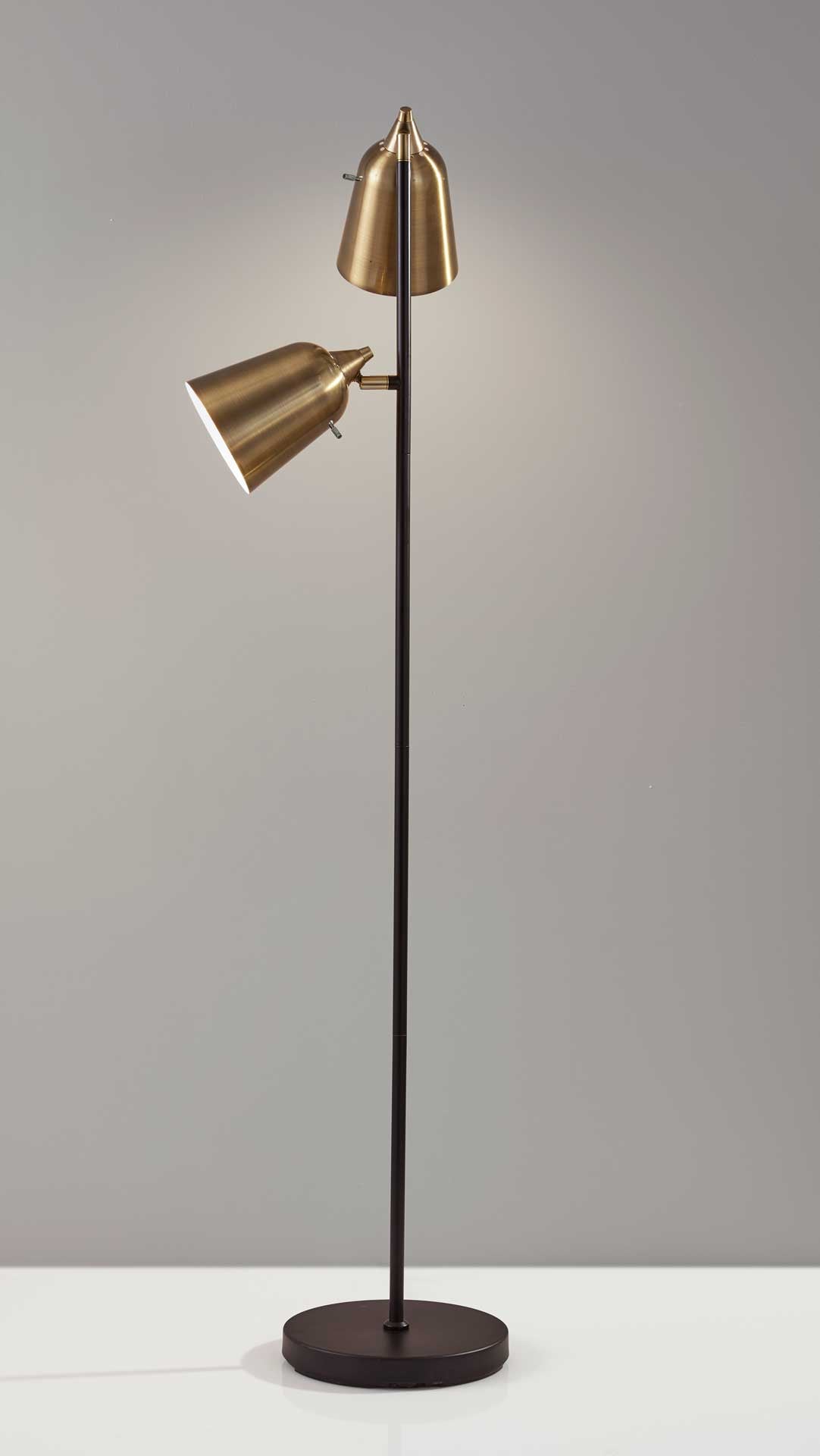 Macon Floor Lamp Black/Antique Brass