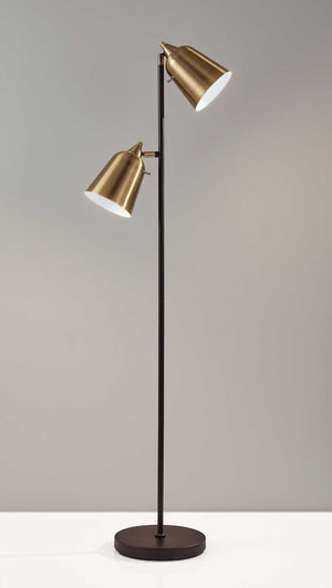 Macon Floor Lamp Black/Antique Brass