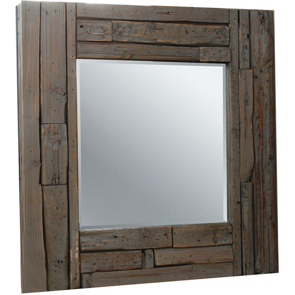 Reclaimed Square Wood Mirror - Froy.com