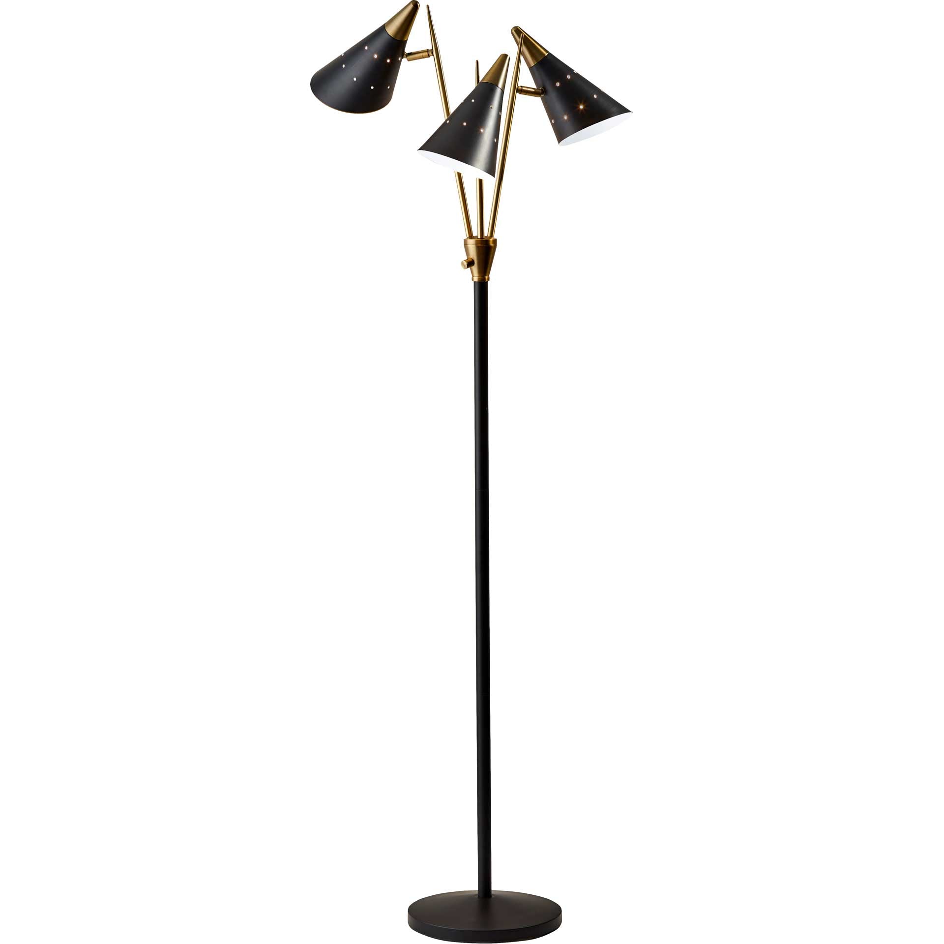 Nancy 3-Arm Floor Lamp Black/Brass
