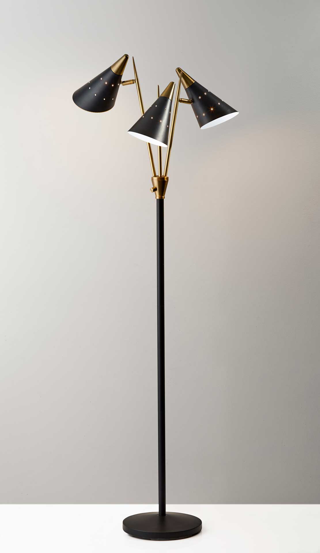 Nancy 3-Arm Floor Lamp Black/Brass
