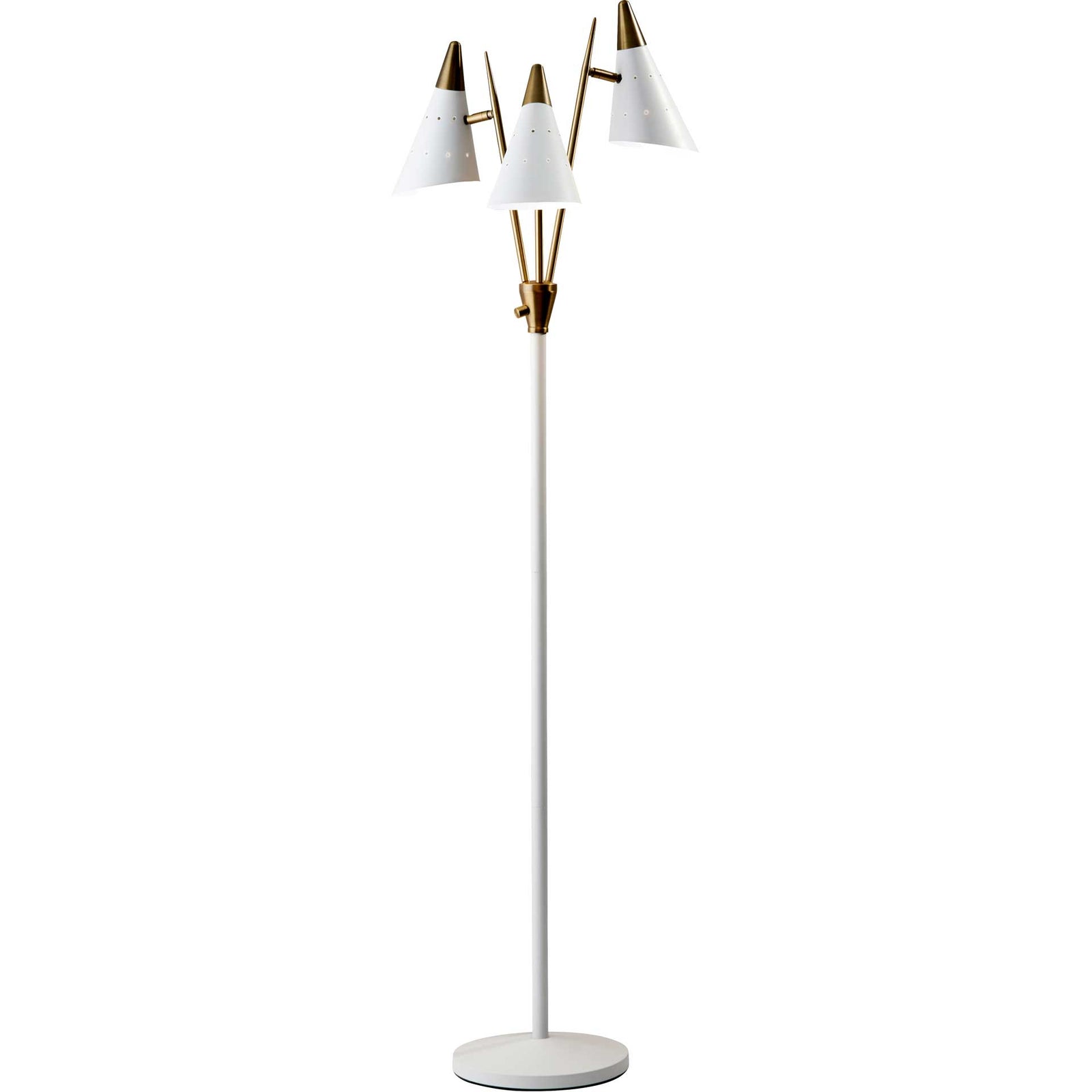 Nancy 3-Arm Floor Lamp White/Brass