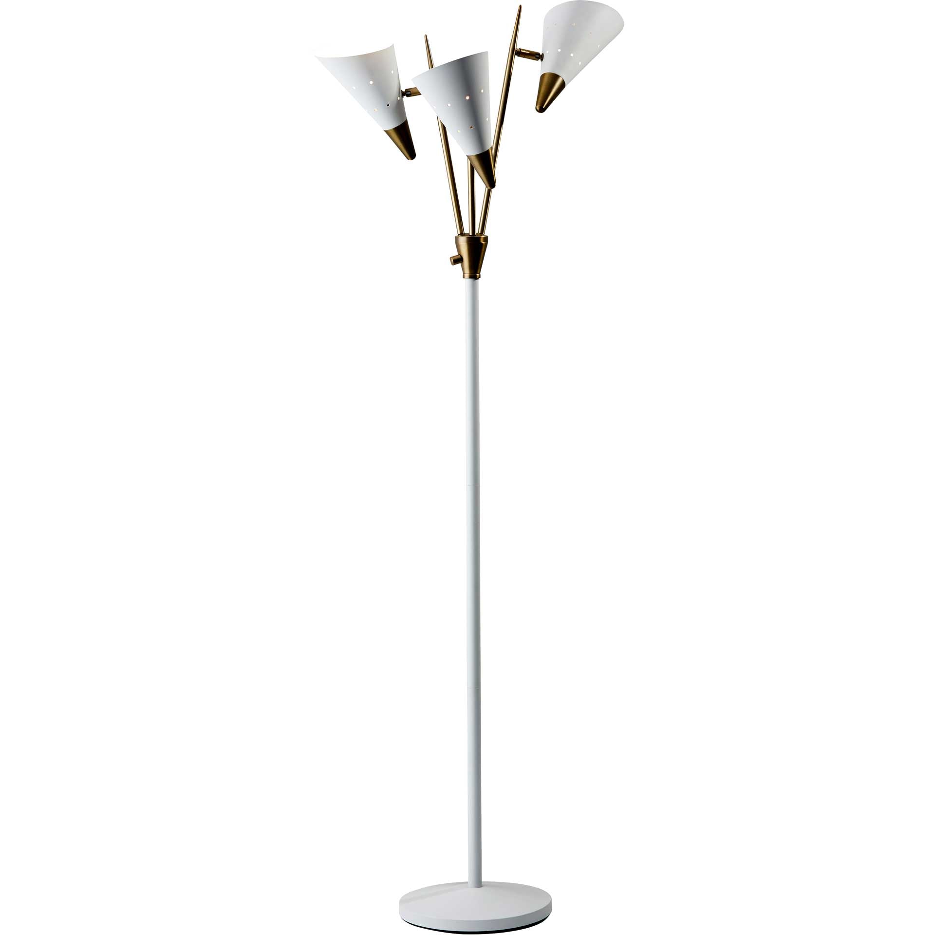 Nancy 3-Arm Floor Lamp White/Brass