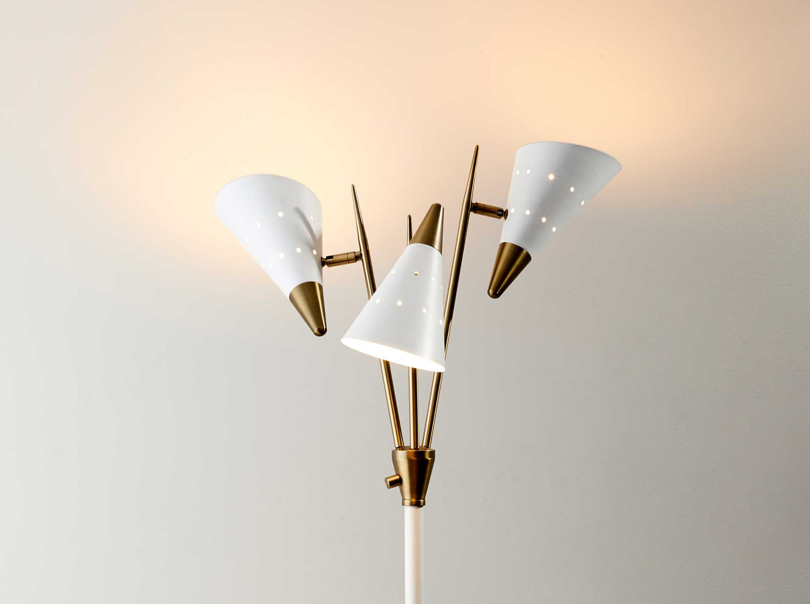 Nancy 3-Arm Floor Lamp White/Brass