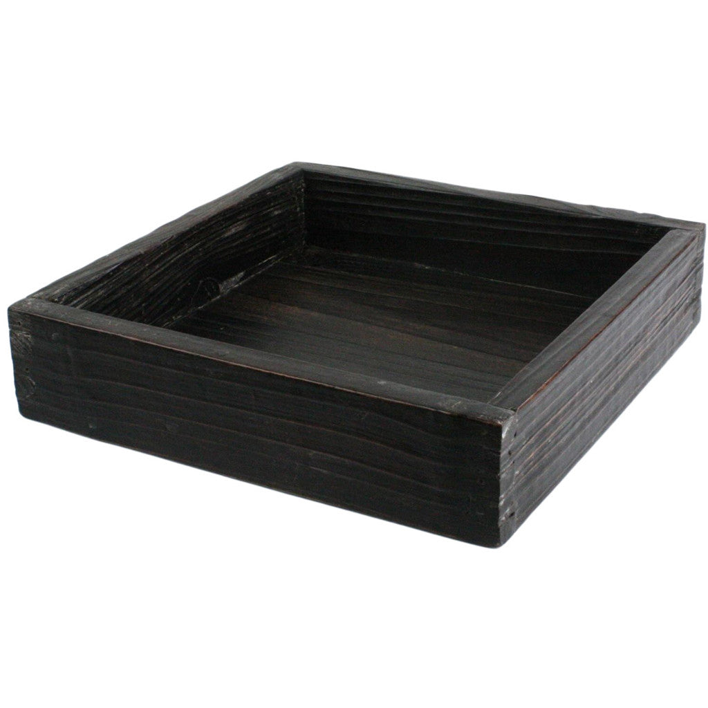 Poly Square Wood Tray Small