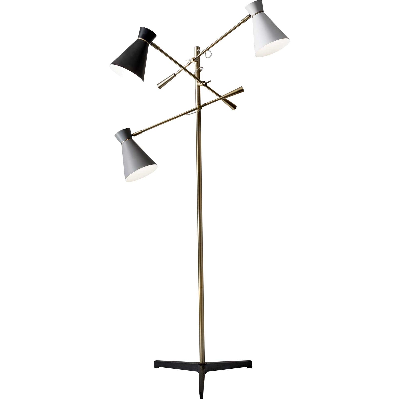 Lyon 3-Arm Floor Lamp Brass