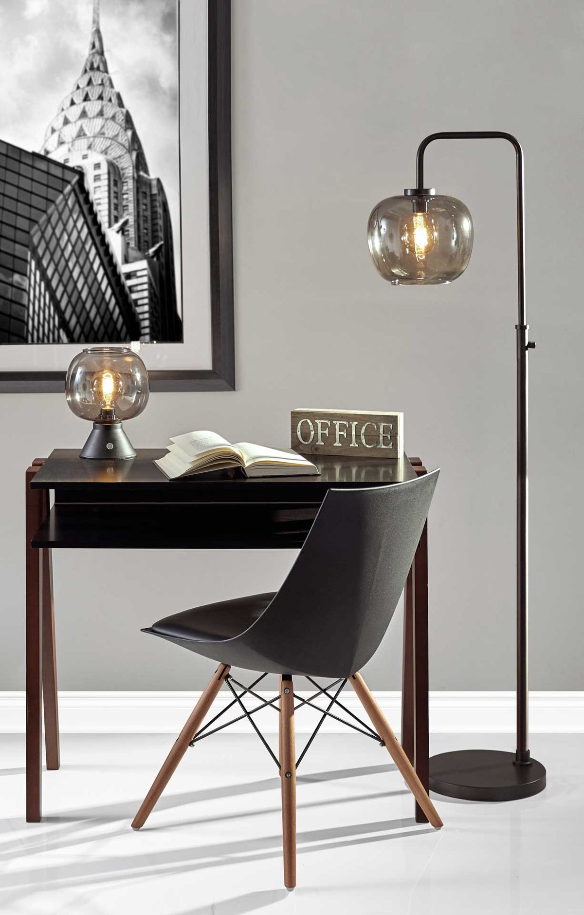 Ashland Floor Lamp Brushed Steel