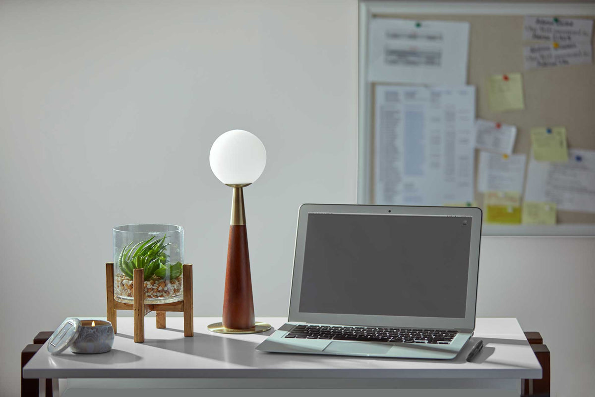 Pessac LED Accent Lamp Black/Walnut