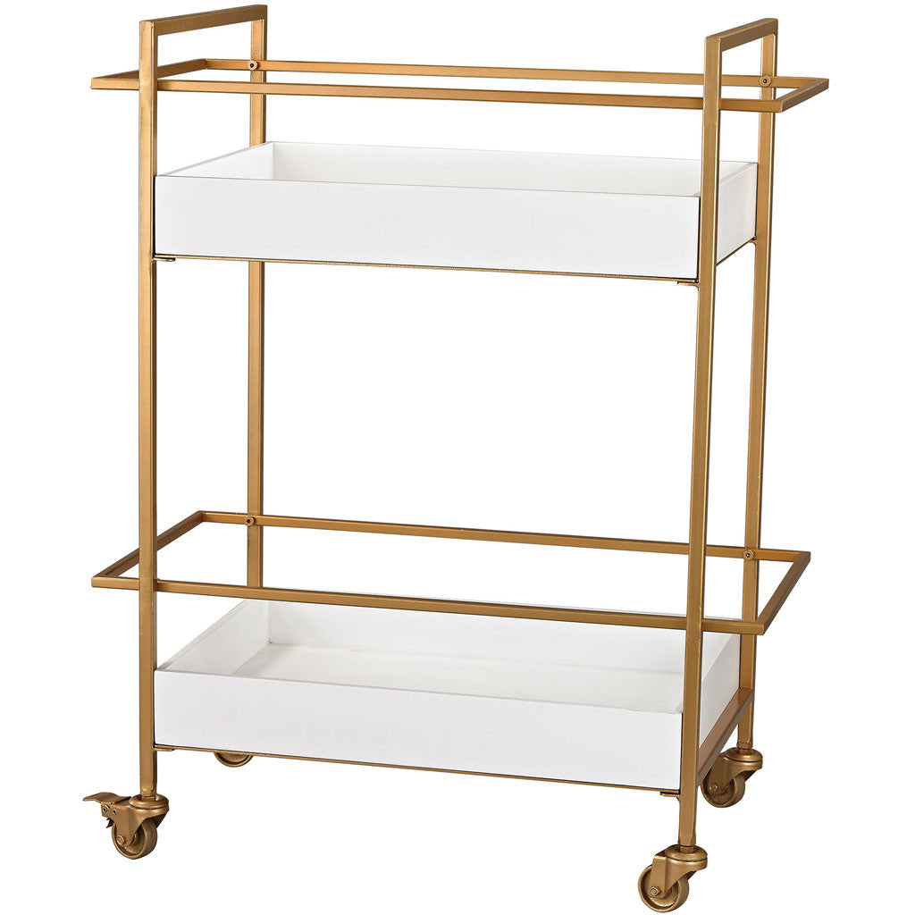 Otto Gold/White Bar Cart