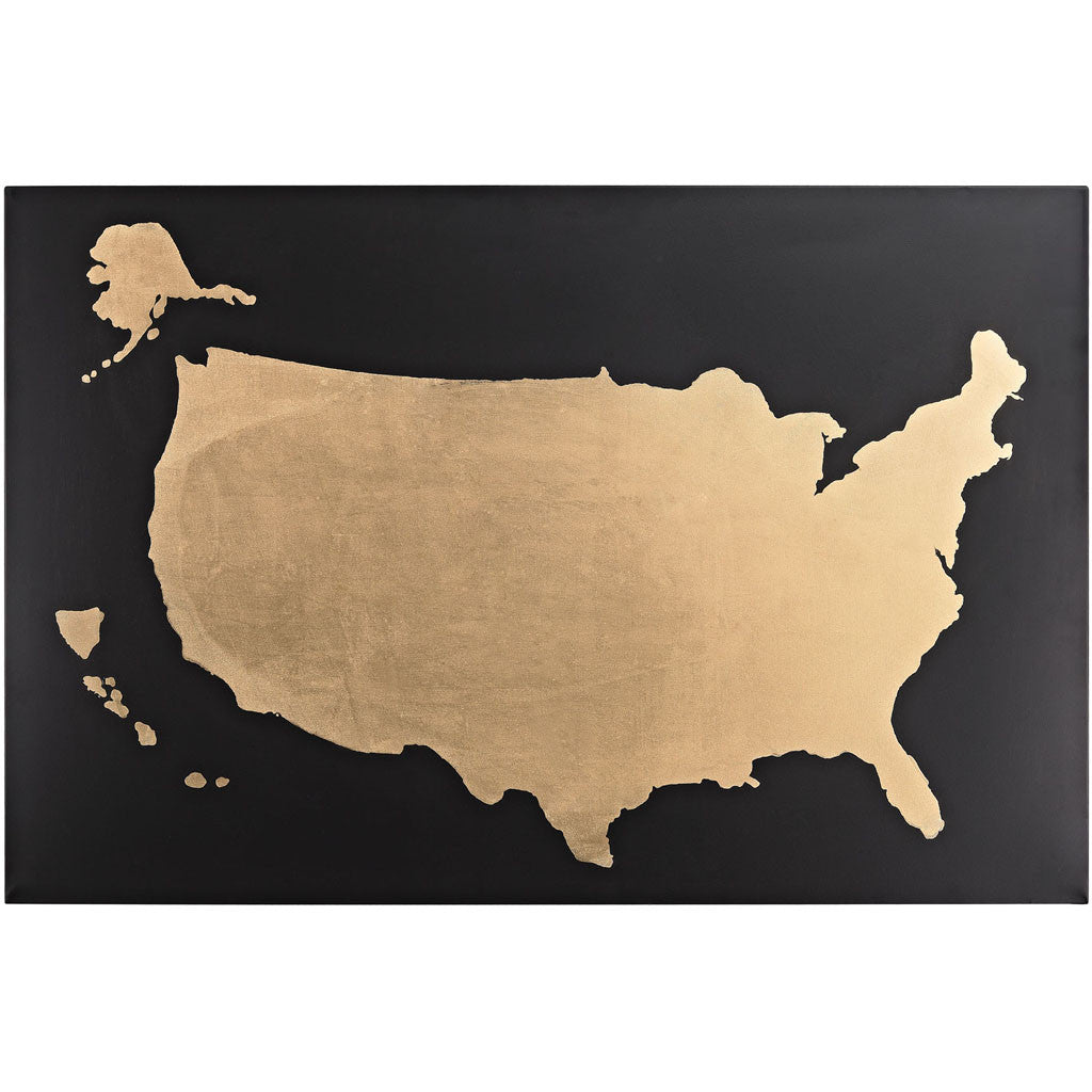 World Map Gold on Black