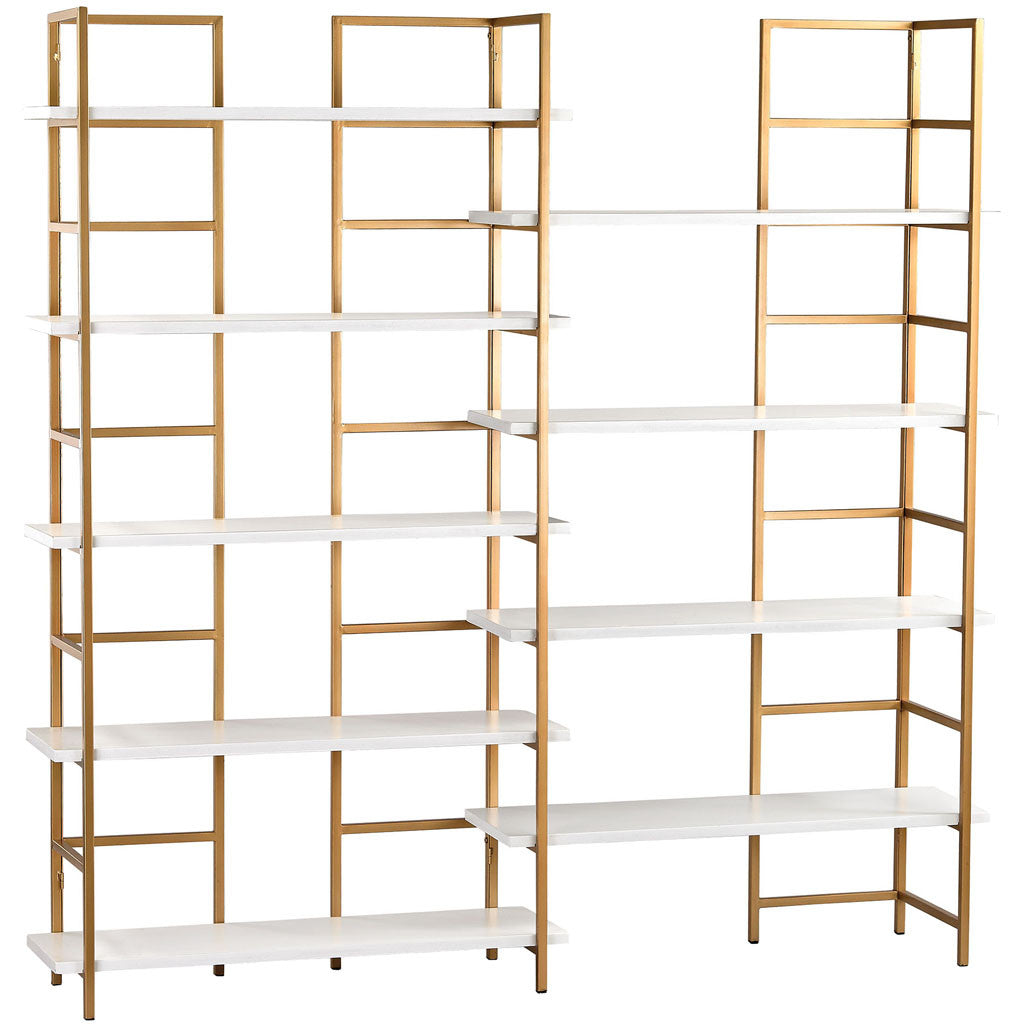 Fairfield White/Gold Shelving Unit