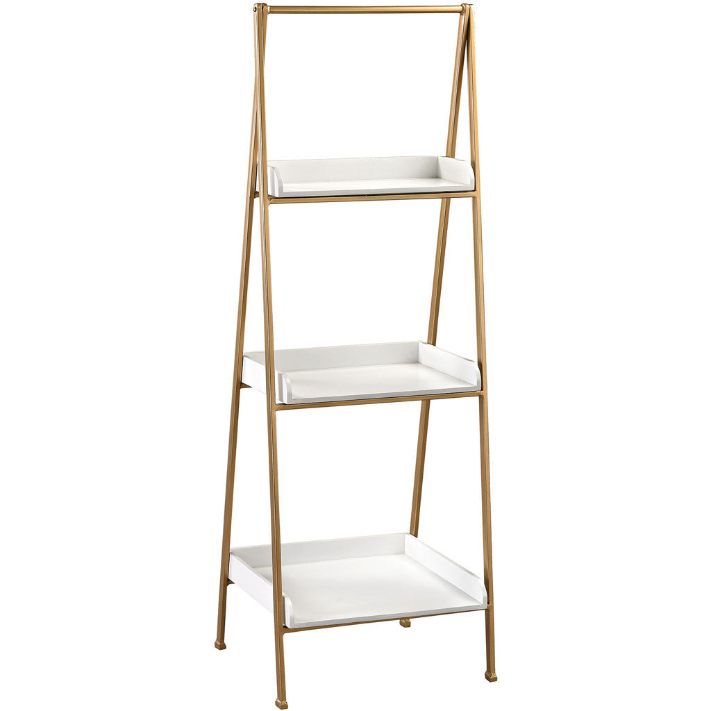 Fairfield White/Gold Accent Shelf