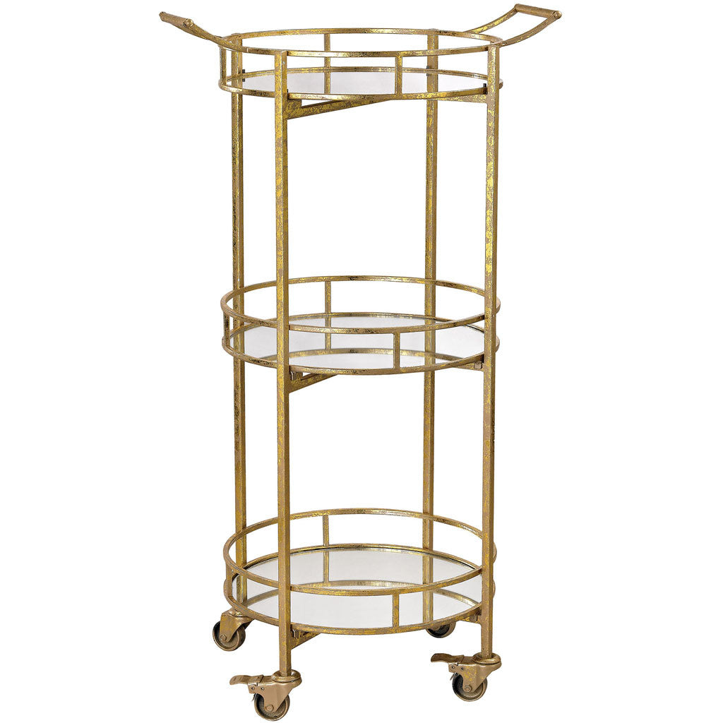 Ferra Gold Leaf Bar Cart